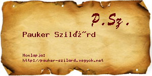 Pauker Szilárd névjegykártya